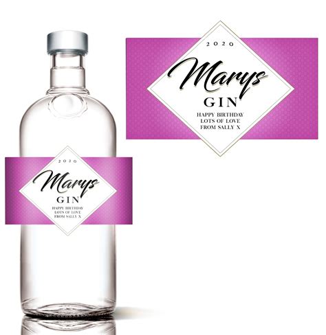 Personalised Gin Bottle Label Any Wording