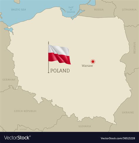 Highly Detailed Map Poland Territory Borders Vector Image