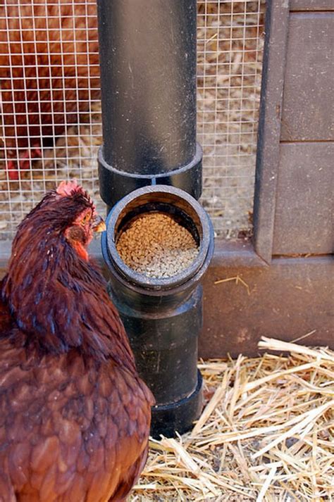 Diy no waste chicken feeder bin from a tote if you have a plastic tote (aka tupperware bin) hanging around, you can make an easy no waste feeder from it. How to build an inexpensive chicken feeder from PVC | The ...