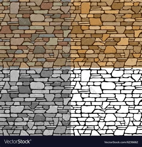 Set Seamless Stone Textures Royalty Free Vector Image
