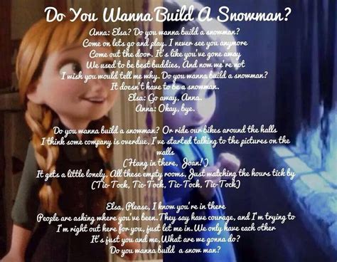 Do you wanna build a snowman lyrics. on We Heart It
