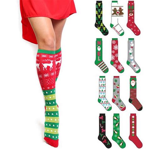 Christmas Knee High Socks Support Custom And Private Label Kaite Socks