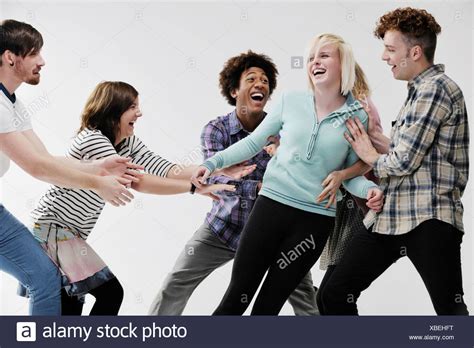 Pushing Each Other High Resolution Stock Photography And Images Alamy