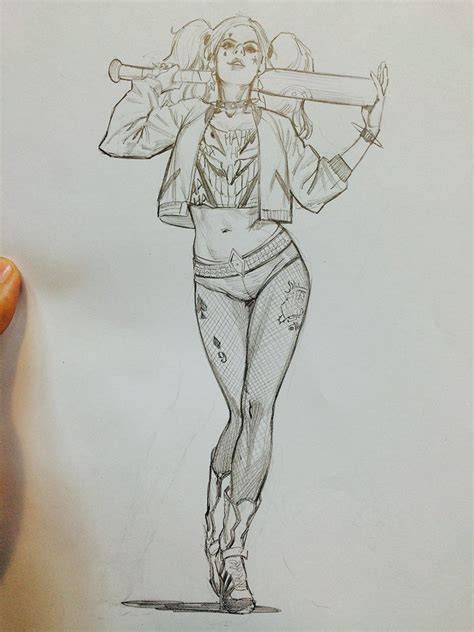 Full Body Harley Quinn Drawing Vansjobsparttime