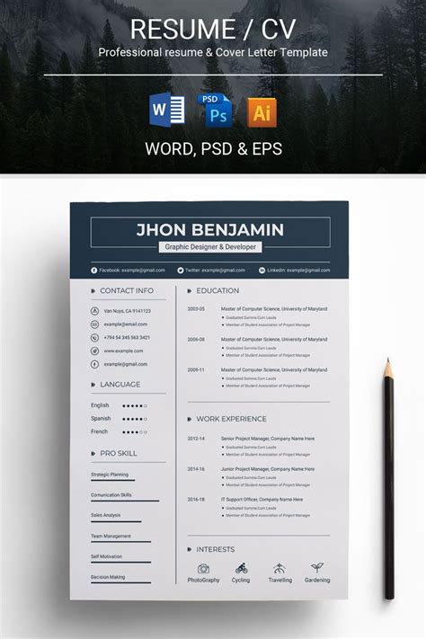 John Resume Template 71205 Templatemonster Resume Cover Letter