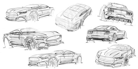 Ford Mustang Design Sketches By Kemal Curic Car Body Design