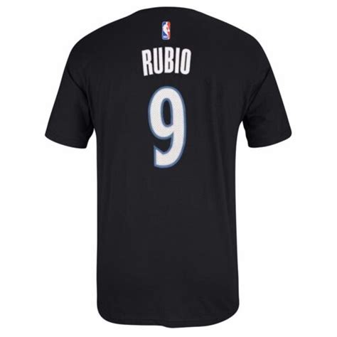 Ricky Rubio Minnesota Timberwolves Nba Adidas Black Name And Num Faux