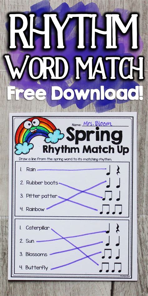 Rhythm Words For Kindergarten