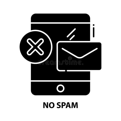 No Spam Symbol Icon Black Vector Sign With Editable Strokes Concept Illustration Stock