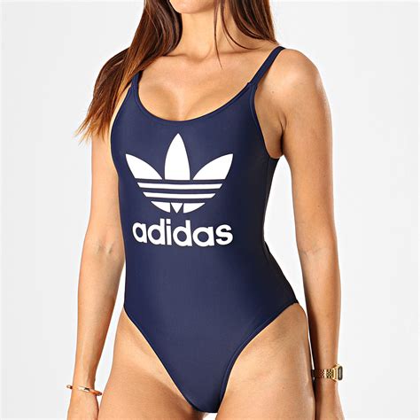 Adidas Originals Maillot De Bain Une Pièce Femme Trefoil ED7471 Bleu