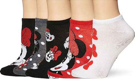 Disney Minnie Mouse Calcetines Para Mujer 5 Unidades Rojo Negro
