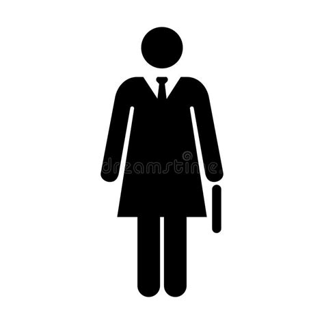 Woman Icon Vector Female Symbol Of Business Person With Tie Sign In