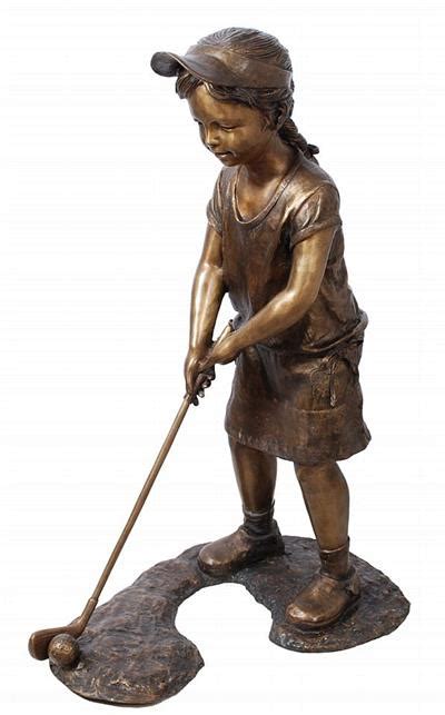 Young Female Golfer Sculpture