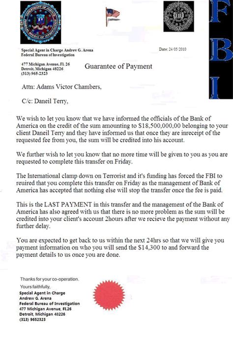 Fbi Warns Of Scam Letter Email Using Name Of Detroit’s Top Fbi Agent Tickle The Wire