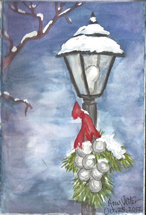 Amys Art Journal Christmas Lamp Post