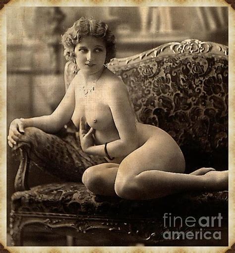 Digital Ode To Vintage Nude By Mb Greeting Card By Esoterica Art Agency