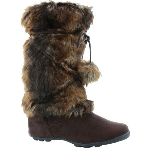 Talia Hi Women Mukluk Faux Fur Boot Mid Calf Winter Snow Brown 8