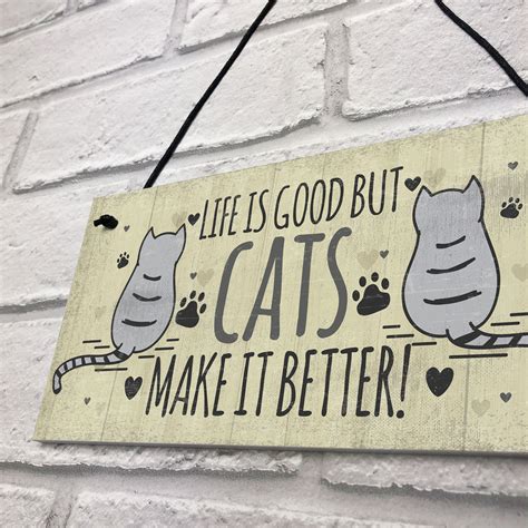 Funny Cat Signs For Home Cat House Wall Plaque Sign Xmas T For