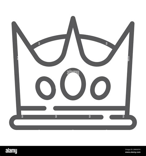 Crown Line Icon King And Leader Royal Sign Vector Graphics A Linear