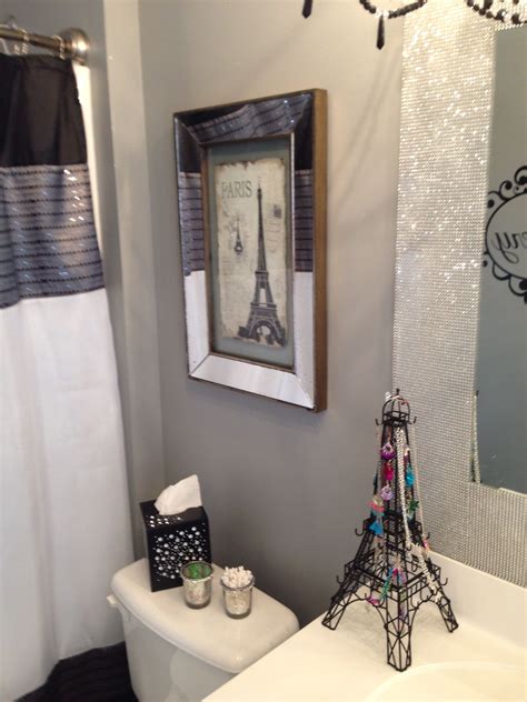 Contemporary parisian bathroom eiffel tower bathroom decor. Glitter Painted Walls - Valspar Paint with 6 Bags of ...