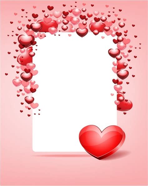 Heart With Card Frame Valentine Day Vectors Graphic Art Designs In
