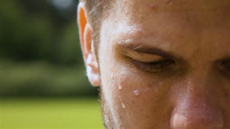 Epic Extreme Close Up Shot Of Sweaty Man Stock Footage SBV Storyblocks