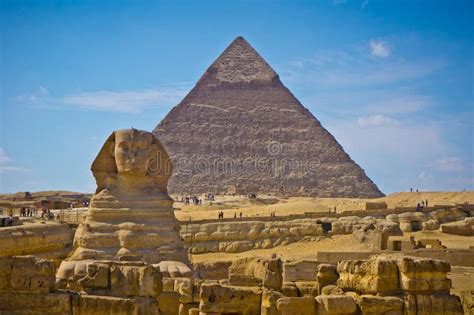 Pyramid Of Khafre And Great Sphinx In Giza Egypt View Of Pyramid Of Khafre And Aff Great