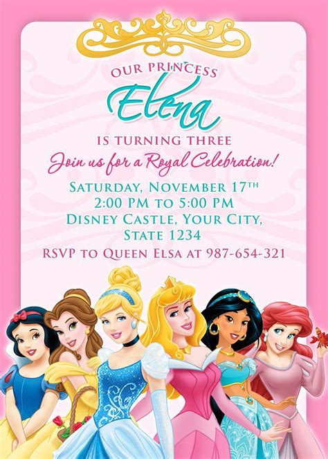 Disney Princess Invitation Template Addictionary