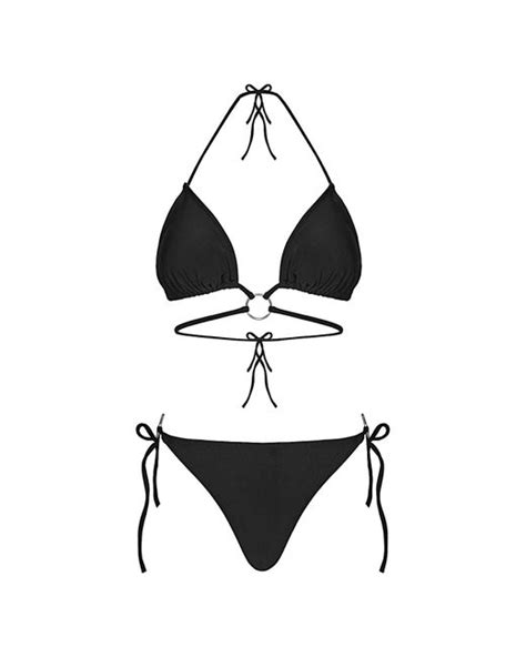 roselenda bikini set two pieces in black lyst