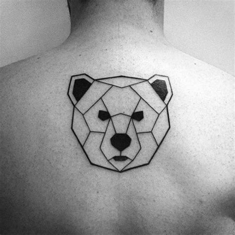 The tattoo artist describes her work as thin line, small and simple. Picture Of Minimalistic geometric tattoo on the back