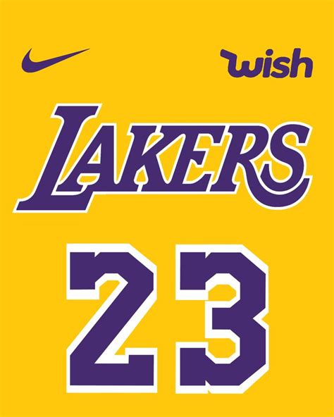 The Los Lakerss Jersey Number 23 Is Shown In Purple And Yellow With