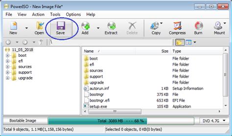 Create ISO file