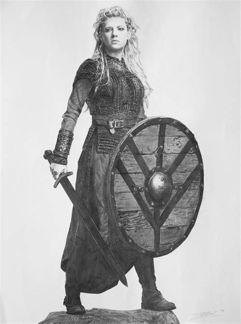 Vikings Lagertha Drawing By Zontal On Deviantart Viking Warrior Woman