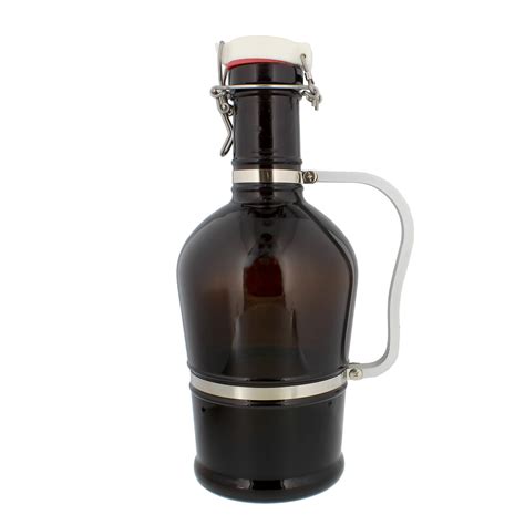 Amber Glass Growler 2 Liter Half Gallon 64 Oz Beer Jug With Swing