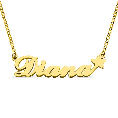 solid gold carrie style name necklace with star getnamenecklace