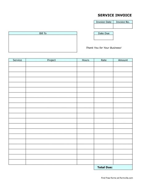 Blank Invoice Template Pdf Format E