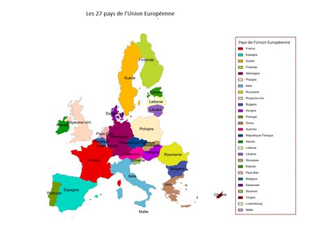 Carte Des Pays De Lunion Européenne Liste Des Pays Membres De Lue
