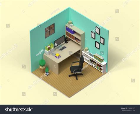 3d Isometric Interior Study Room 스톡 일러스트 238862953 Shutterstock
