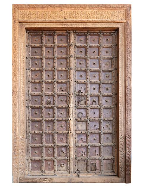 109 Large Old Wooden Door With Traditional Lock Mechanism Vintage