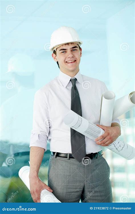 Architect In Office Stock Photo Image Of Masculine Cheerful 21923872