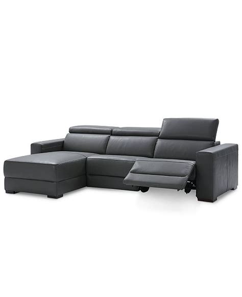 Measures 138 x 123 1/2 x 41 d x 65 l chaise x 40 h. Furniture Nevio 3-pc Leather Sectional Sofa with Chaise, 1 ...