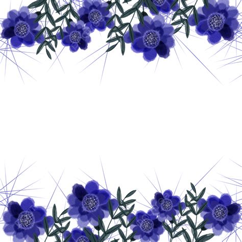 Violet Flower Border Png Transparent Violet Blue Wedding Flower Border
