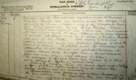 11manchester Regt War Diary Unit War Diaries The Great War 1914