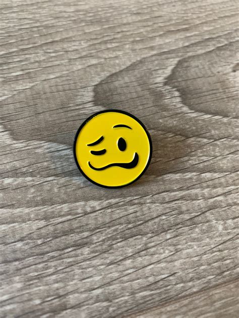 Woozy Face Confused Face Drunk Emoji Pin Etsy Uk