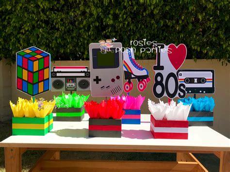 I Love The 80s Birthday Bash Party Centerpieces 80s Party Etsy