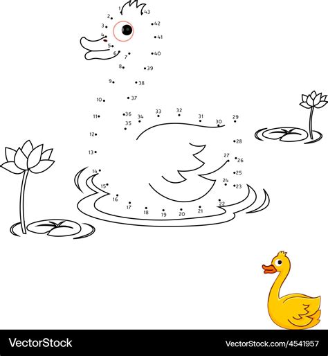 Duck Connect The Dots And Color Royalty Free Vector Image