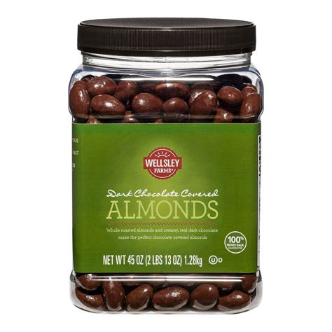 Product Of Wellsley Farms Dark Chocolate Covered Almonds 45 Oz