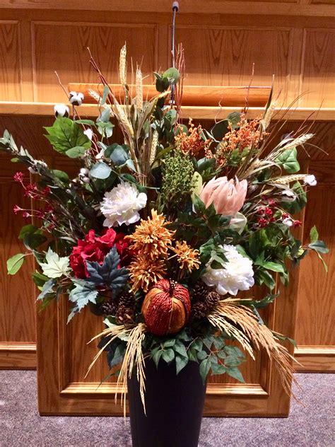 Fall Flower Arrangement For Church Pulpit Flower Arrangements