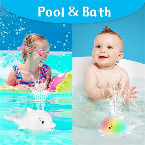 Bath Toy 2 In 1 Dolphin Automatic Water Spray Bath Toy With Led Lights And Music Sensor