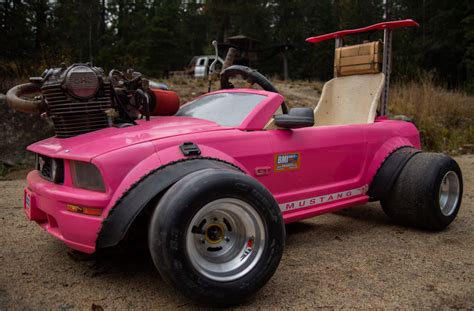 Barbie Mustang Conversion To Go Kart That Can Reach 90 Mph